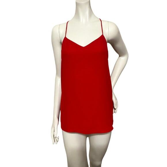 Red Spaghetti Strap Red/Coral Reversible Spaghetti Strap Blouse Size Medium - Picture 1 of 6